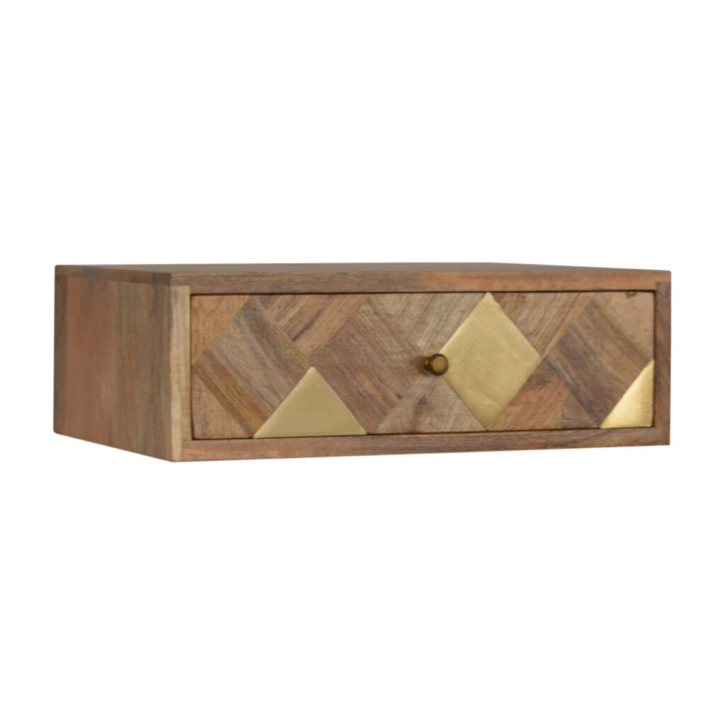 Wall Mounted Brass Inlay Bedside - Image 2