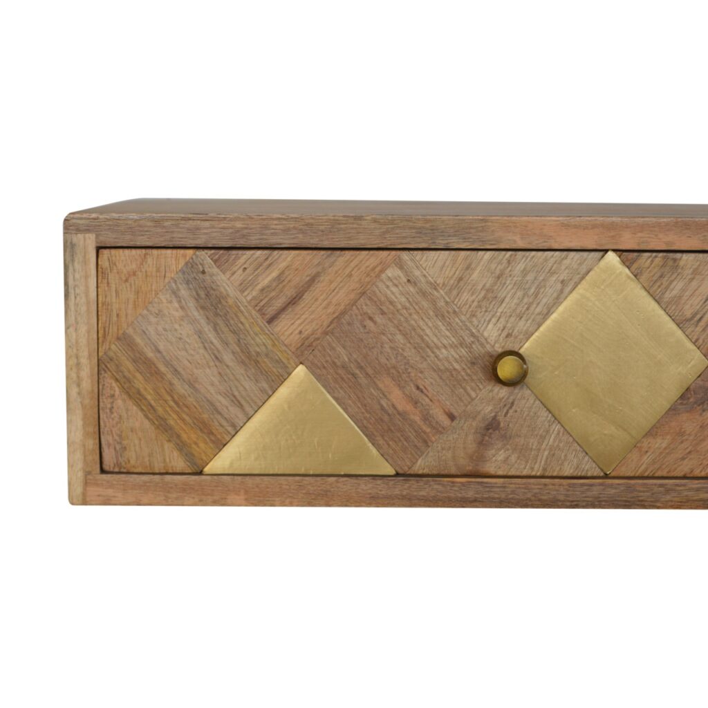 Wall Mounted Brass Inlay Bedside - Image 4