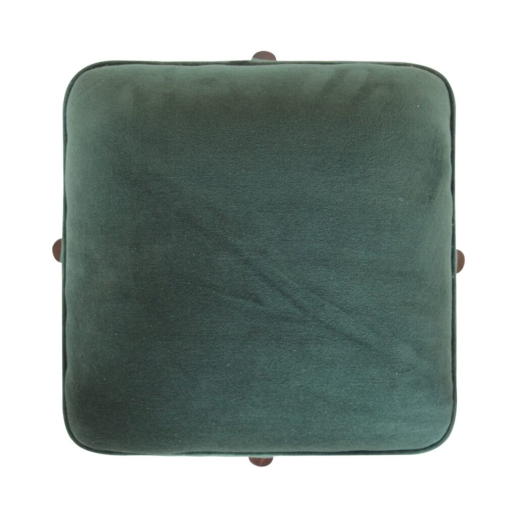 Emerald Velvet Solid Wood Footstool - Image 5