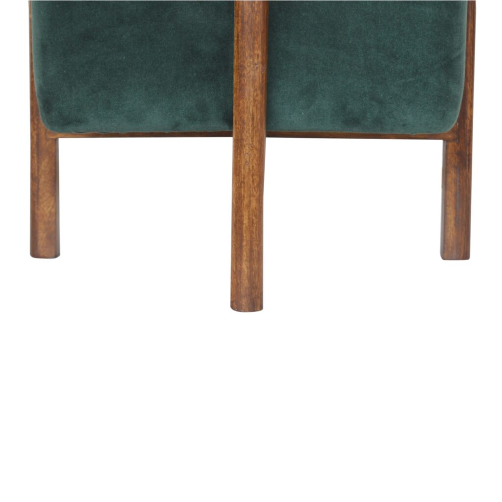 Emerald Velvet Solid Wood Footstool - Image 7