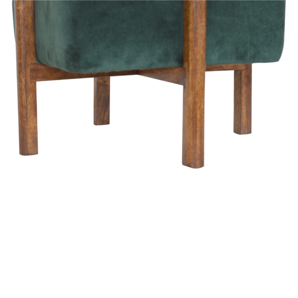 Emerald Velvet Solid Wood Footstool - Image 8