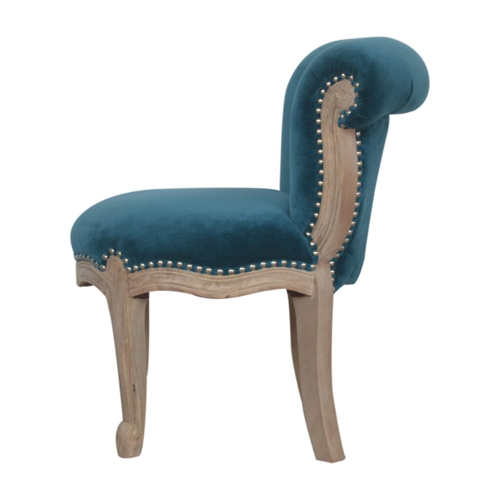 Teal Velvet Studded Chair - Image 8