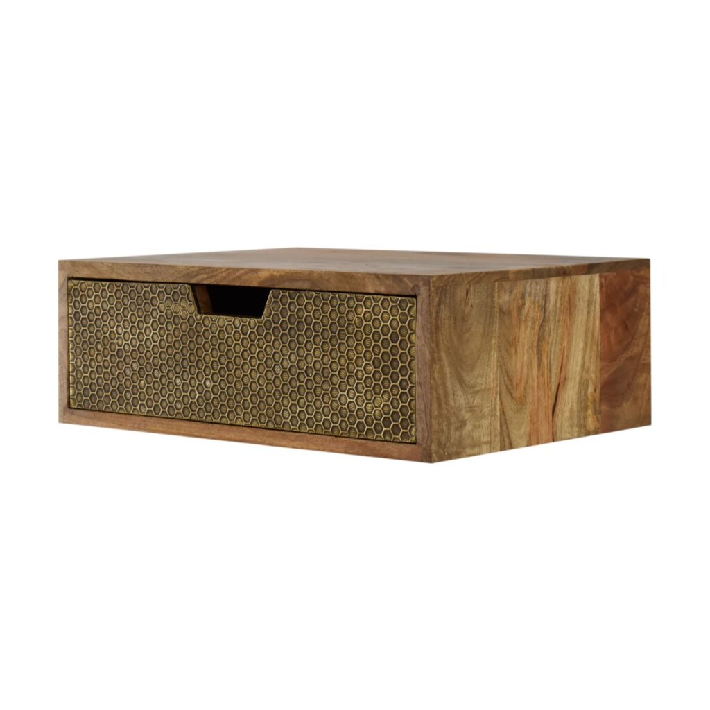 Floating Honeycomb Brass Bedside - Image 3