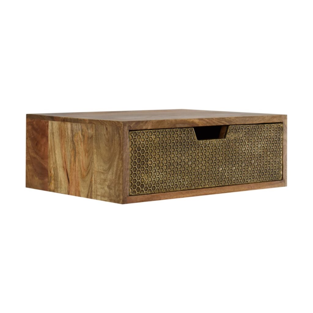 Floating Honeycomb Brass Bedside - Image 4