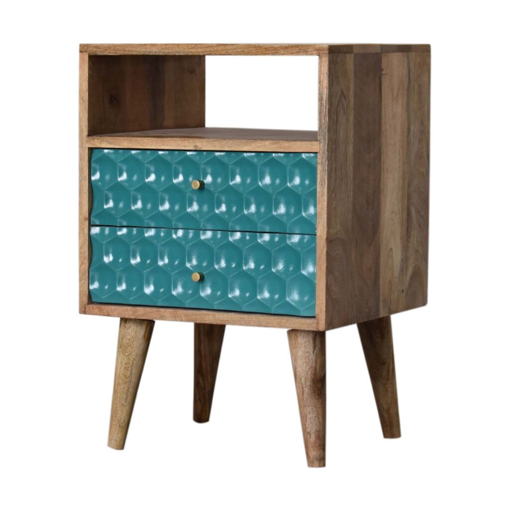 Honeycomb Teal Open Slot Bedside - Image 4