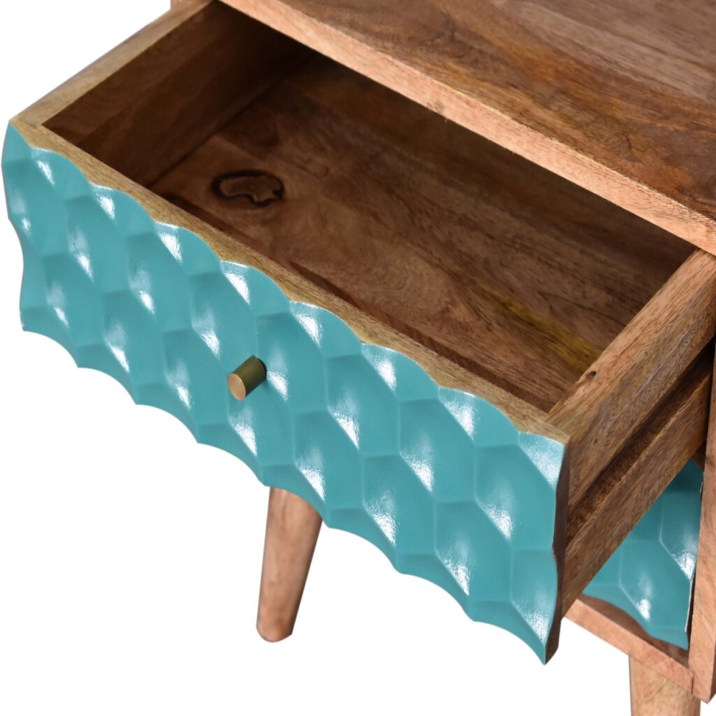 Honeycomb Teal Open Slot Bedside - Image 6