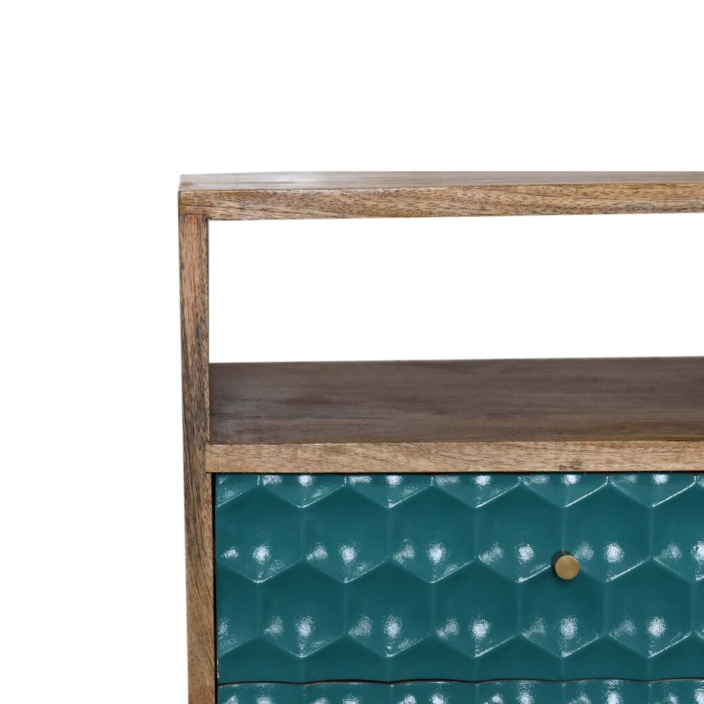 Honeycomb Teal Open Slot Bedside - Image 7