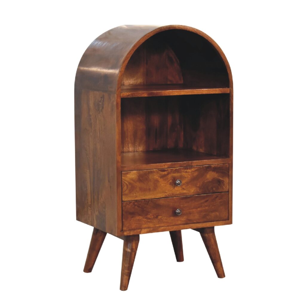 Round Chestnut Display Cabinet - Image 4