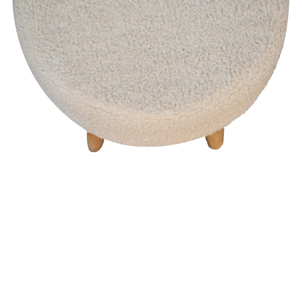 Cream Boucle Petite Footstool - Image 6