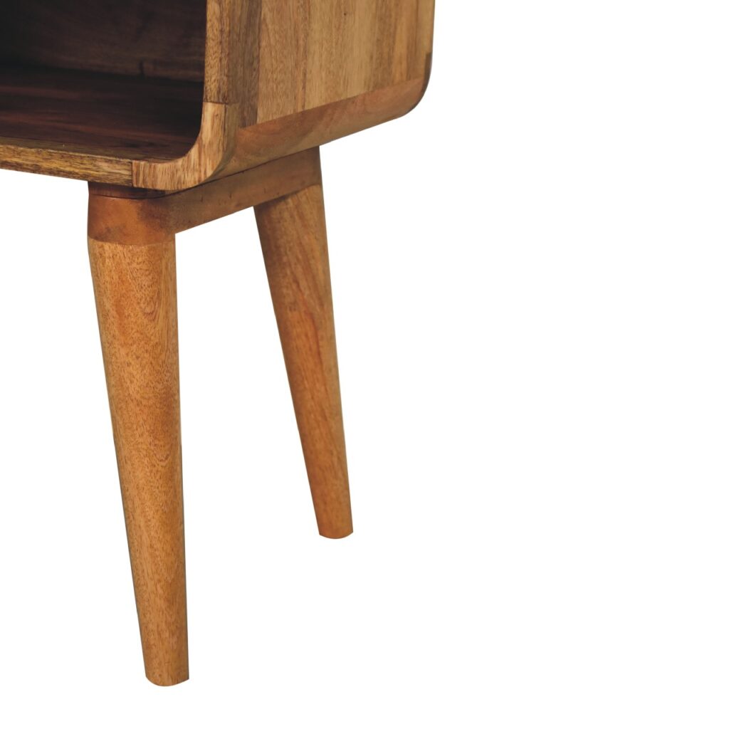 Curved Oak-ish Open Bedside - Image 8