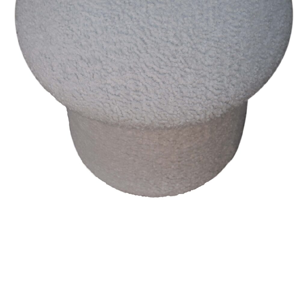 White Boucle Mushroom Footstool - Image 5