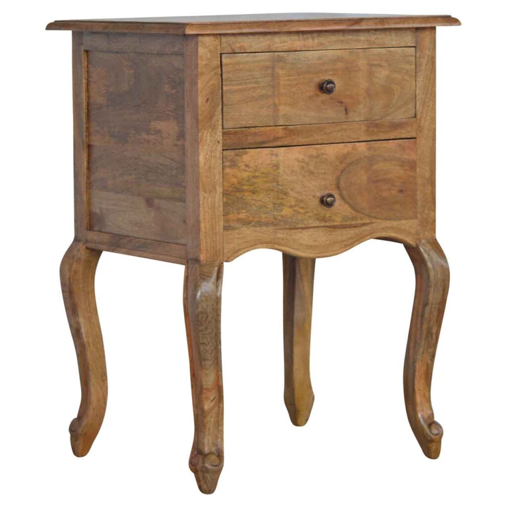 French Style Bedside with 2 Drawers - Image 3