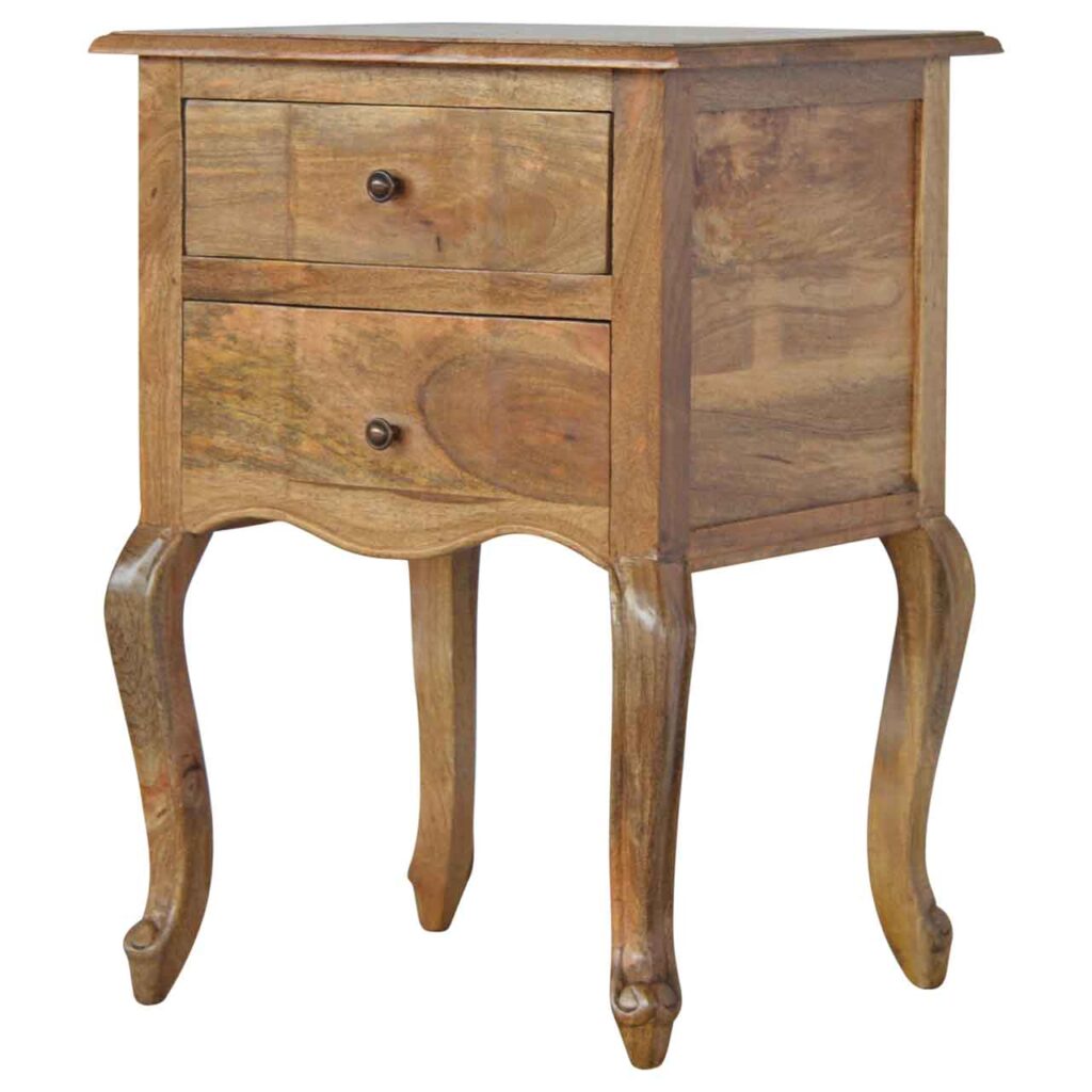 French Style Bedside with 2 Drawers - Image 4