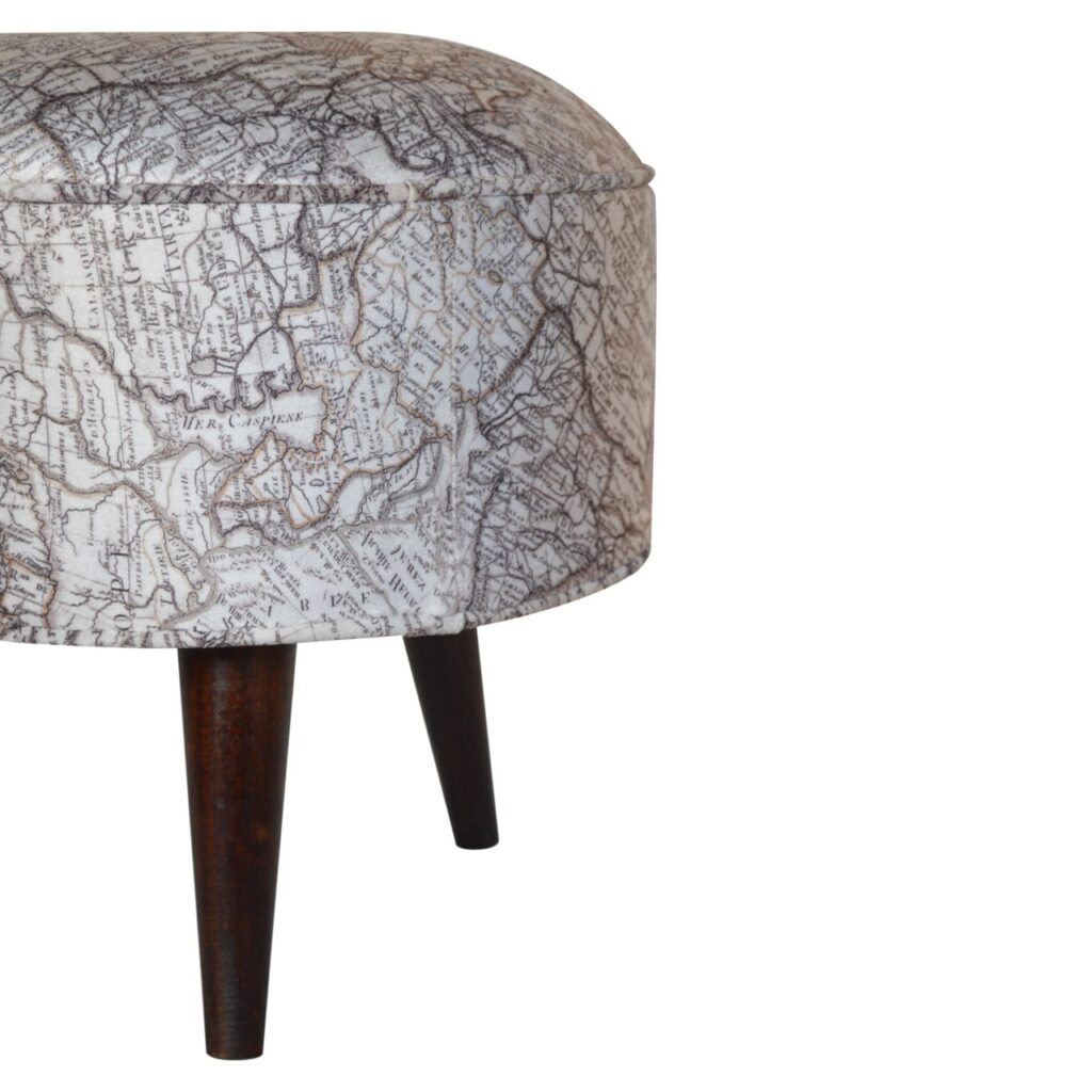 IN1017 - Map Printed Footstool - Image 4