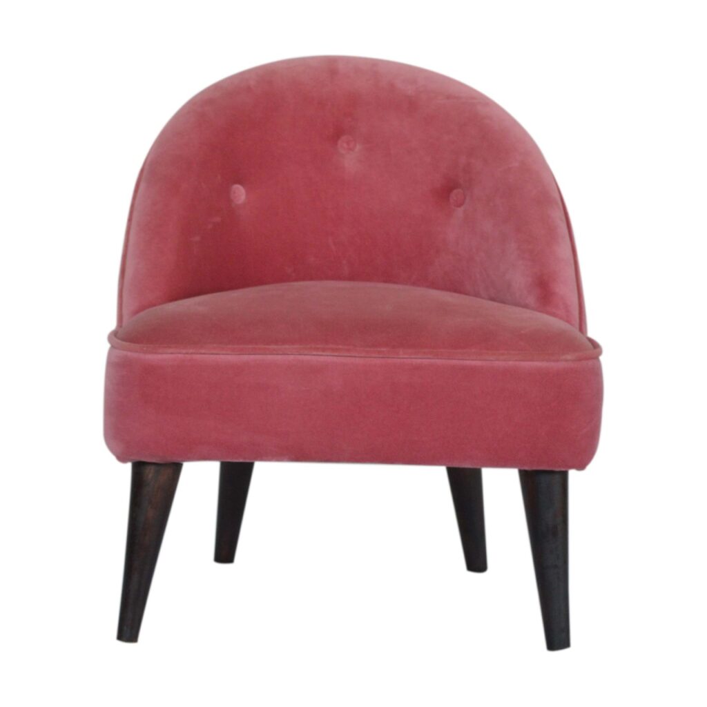 Pink Velvet Deep Button Chair - Image 2