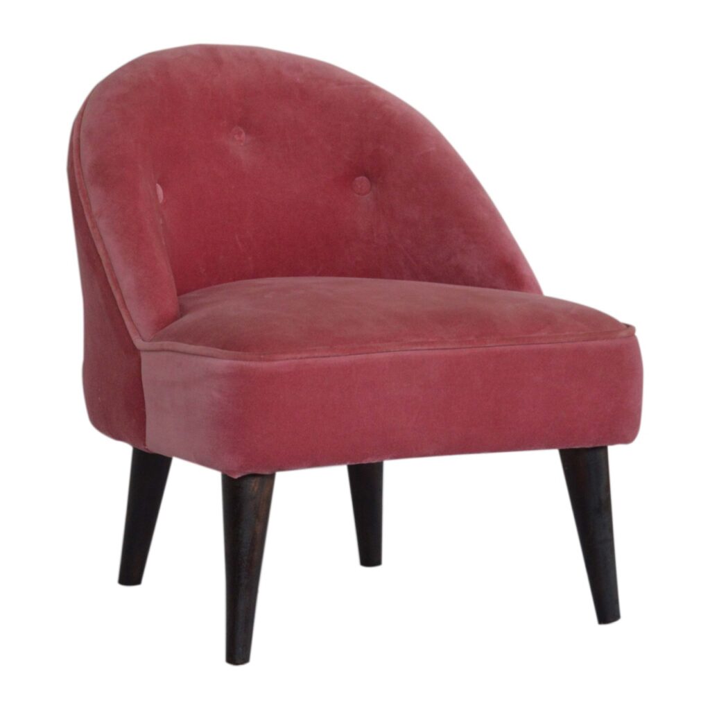 Pink Velvet Deep Button Chair - Image 3