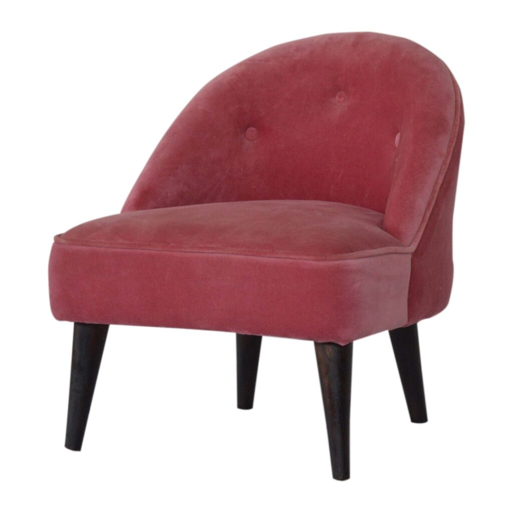 Pink Velvet Deep Button Chair - Image 4