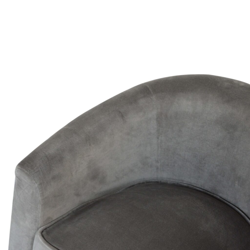 Grey Velvet Nordic Style Armchair - Image 8