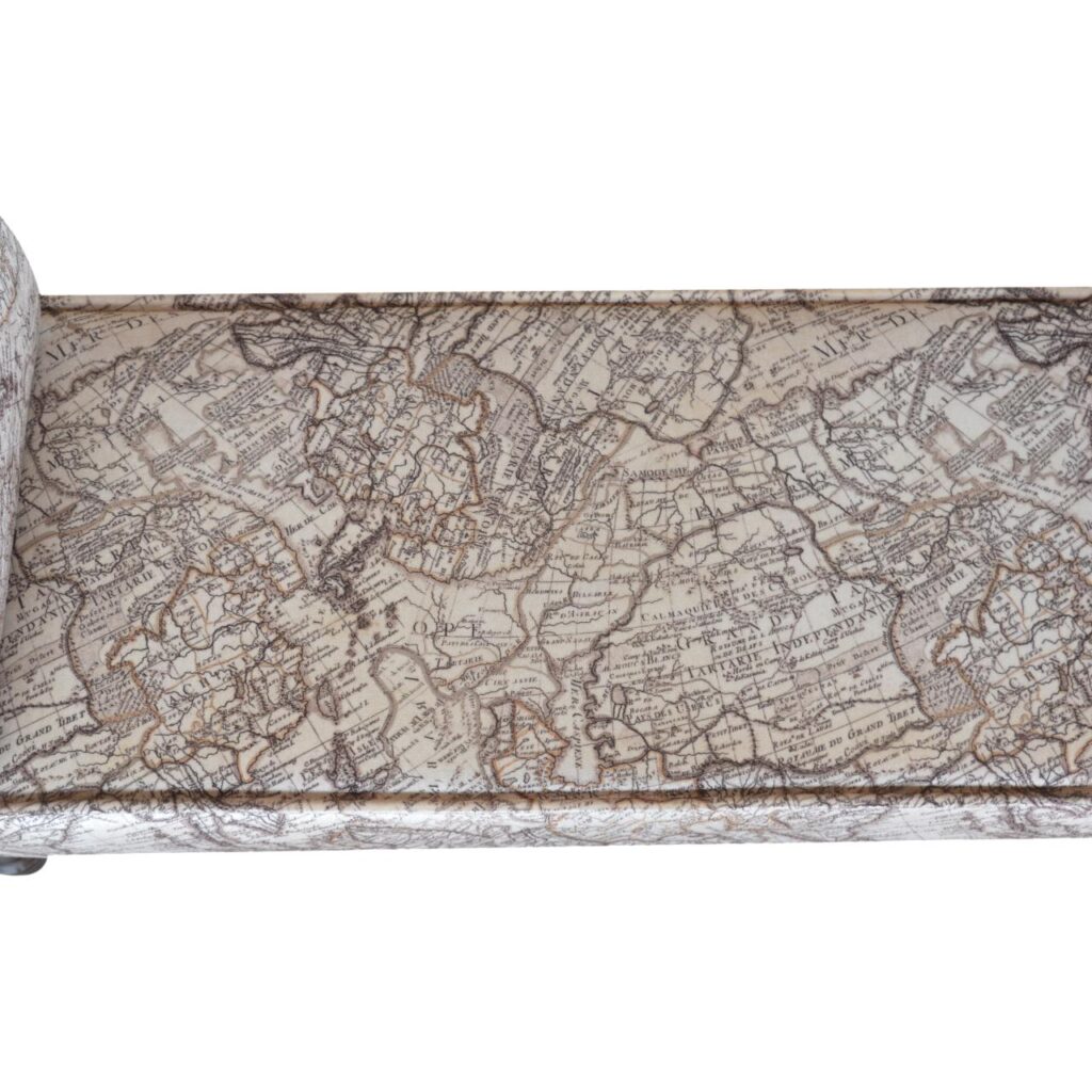 Map Printed Bedroom Bench - Image 7