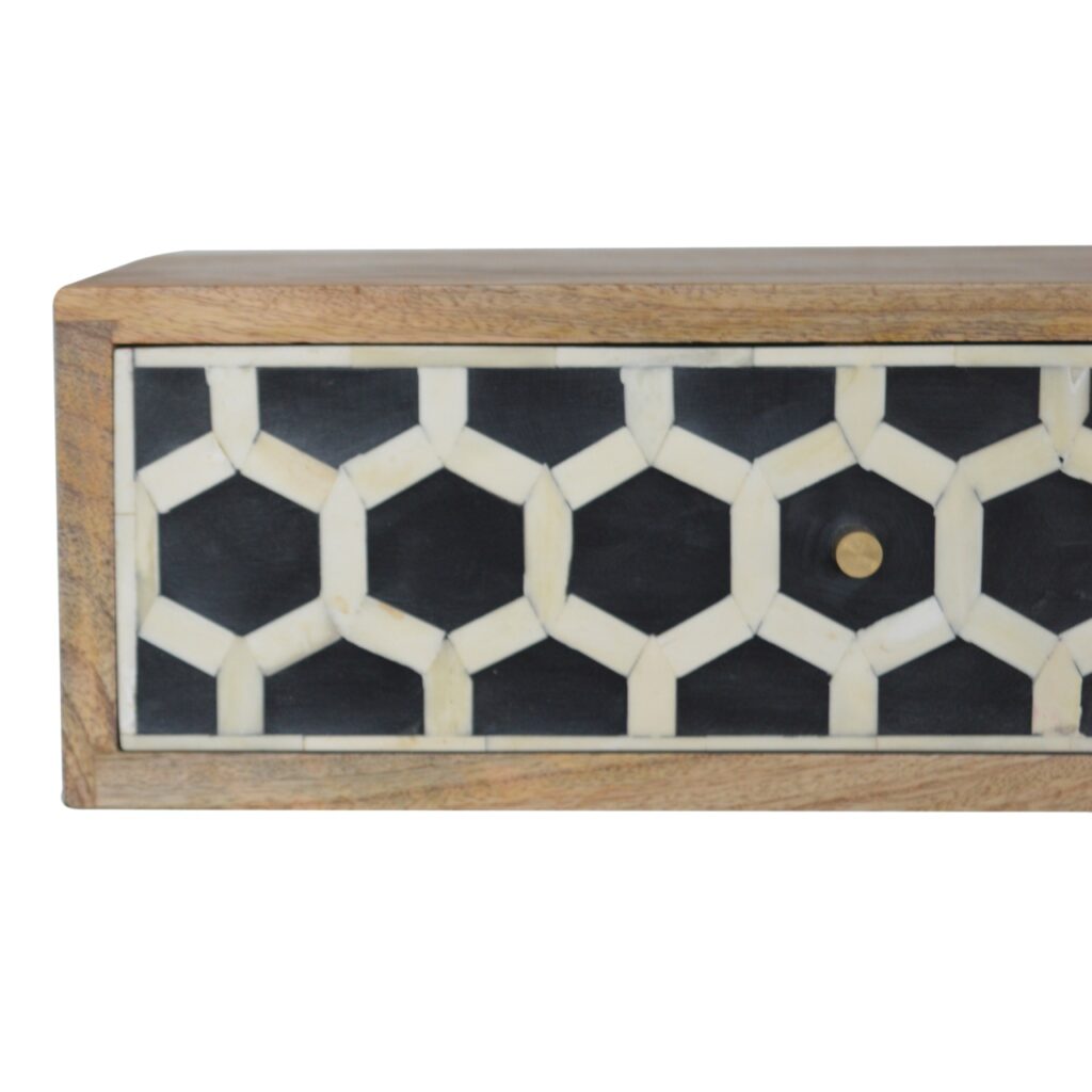 Wall Mounted Bone Inlay Bedside - Image 6