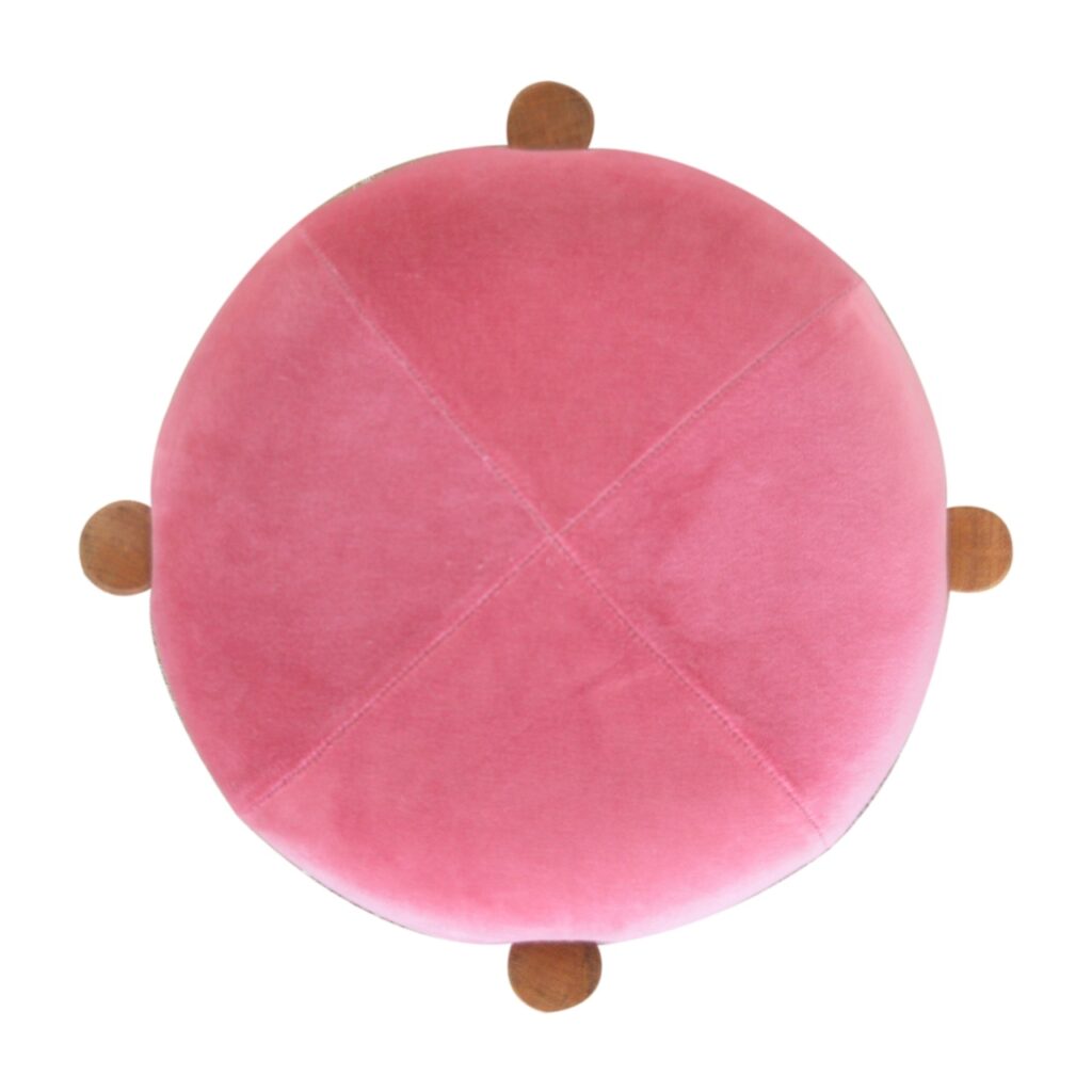 Pink Velvet Cone Footstool - Image 7