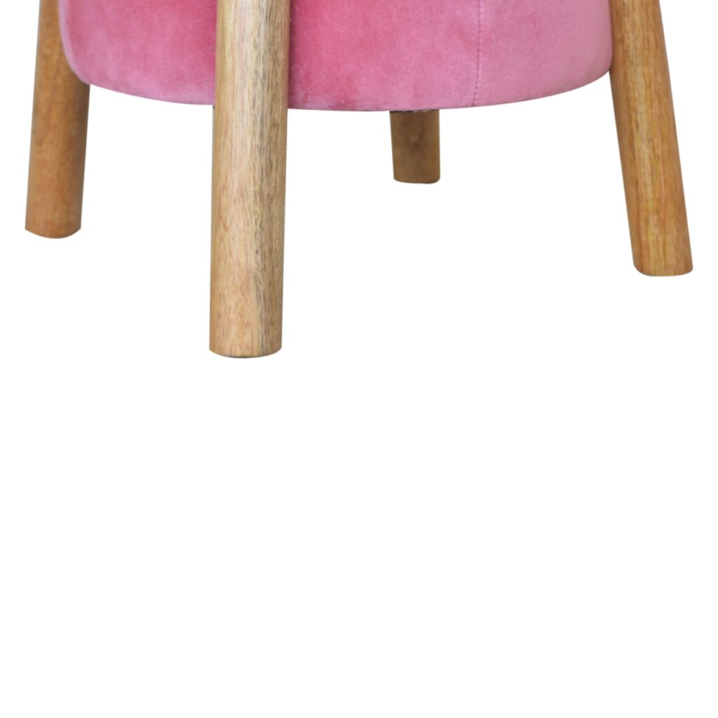 Pink Velvet Cone Footstool - Image 8