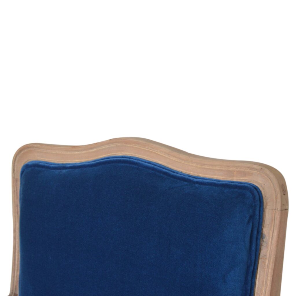 Royal Blue Velvet French Chair - Image 7