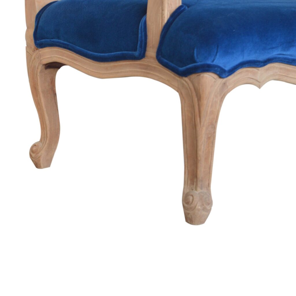 Royal Blue Velvet French Chair - Image 8