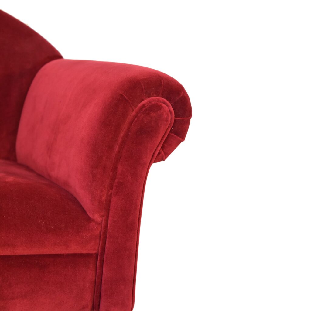 Wine Velvet Nordic Style Armchair - Image 5