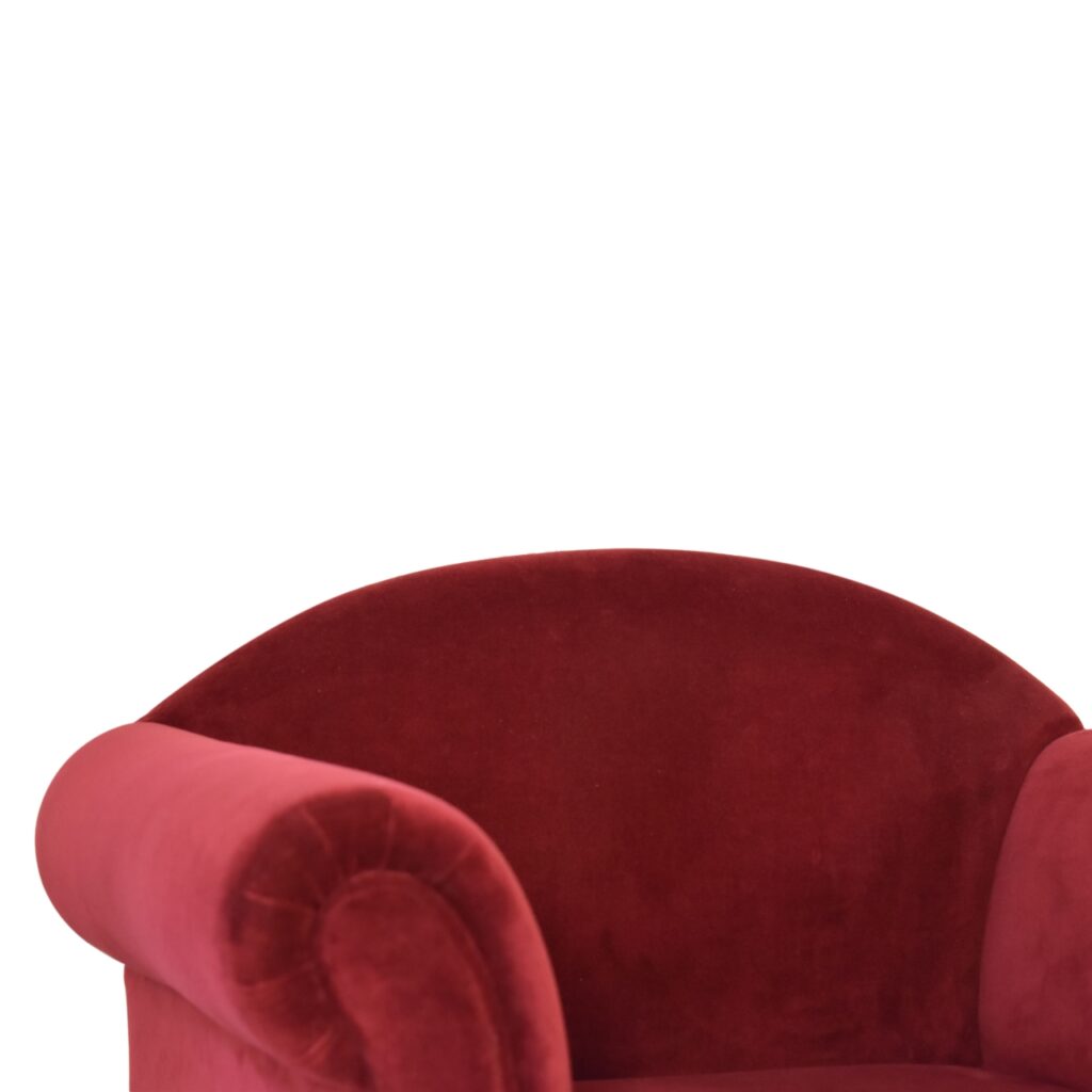 Wine Velvet Nordic Style Armchair - Image 7