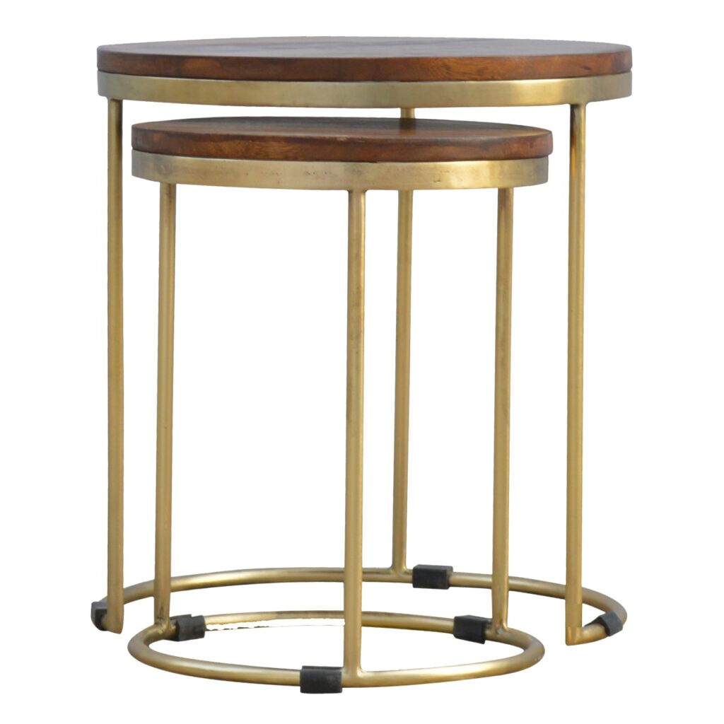 Golden Nesting Stool of 2 - Image 2