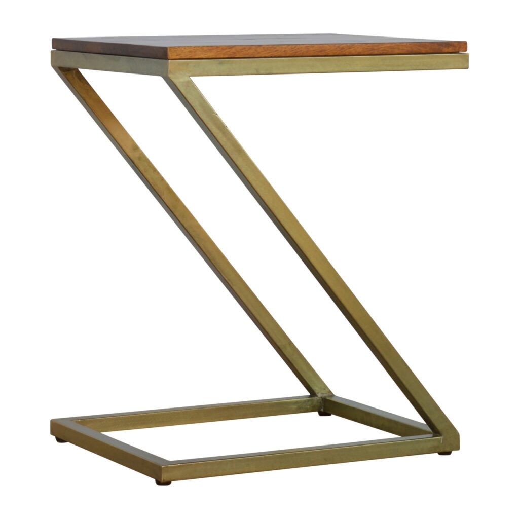 Z-shaped Golden Side Table - Image 4