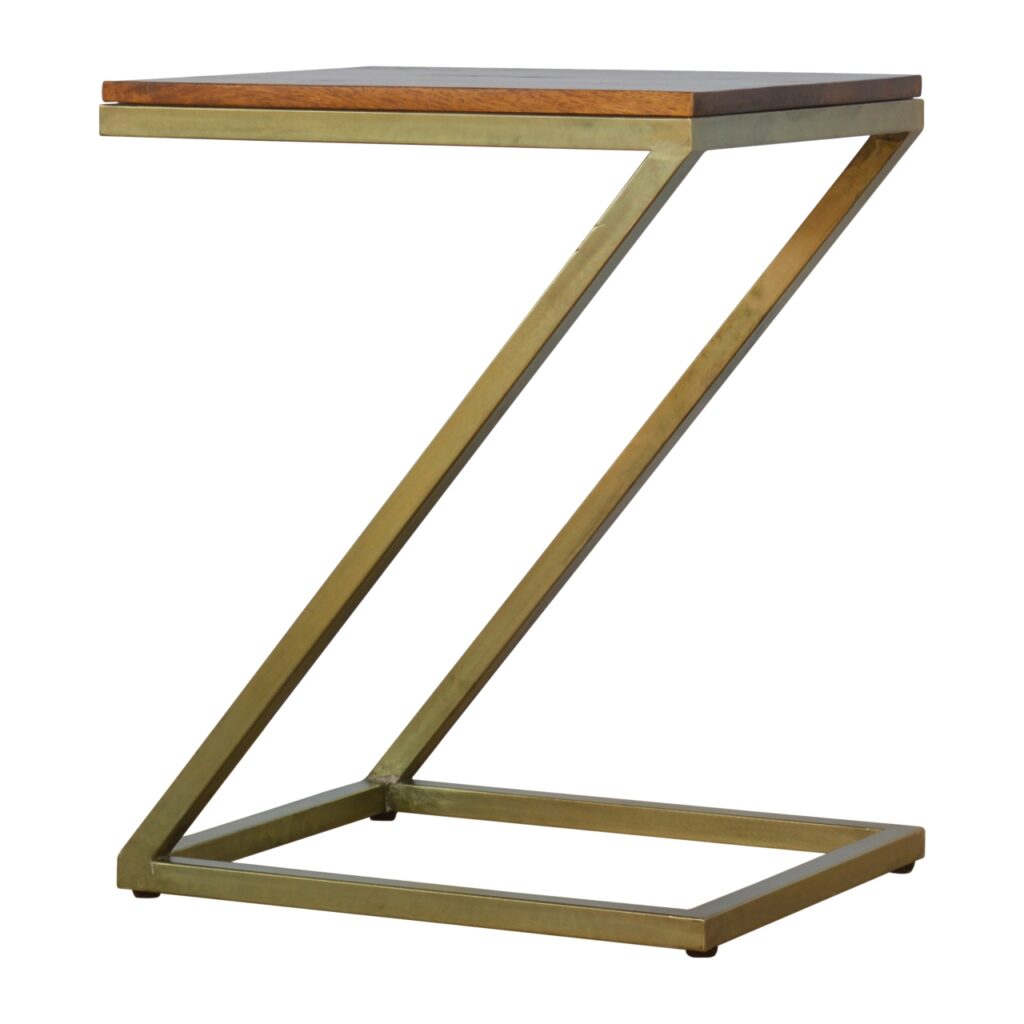 Z-shaped Golden Side Table - Image 5