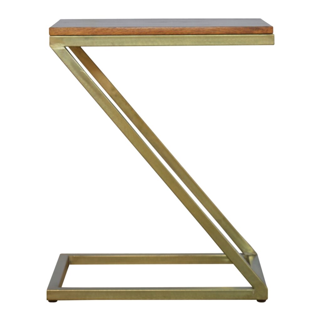 Z-shaped Golden Side Table - Image 3