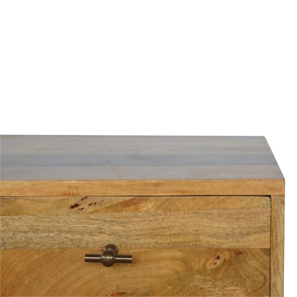 Solid Wood Bedside with T-Bar Knobs - Image 4