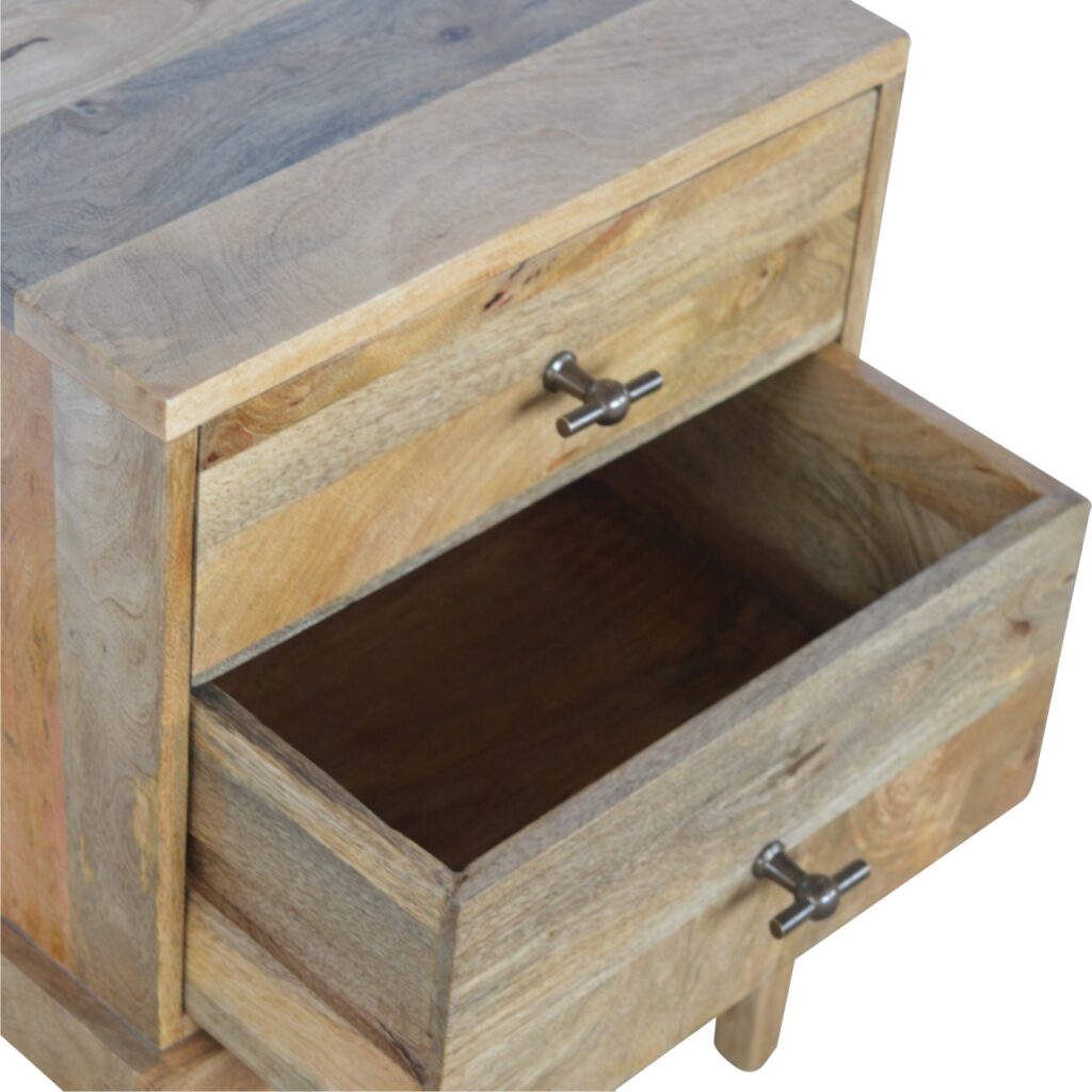 Solid Wood Bedside with T-Bar Knobs - Image 6