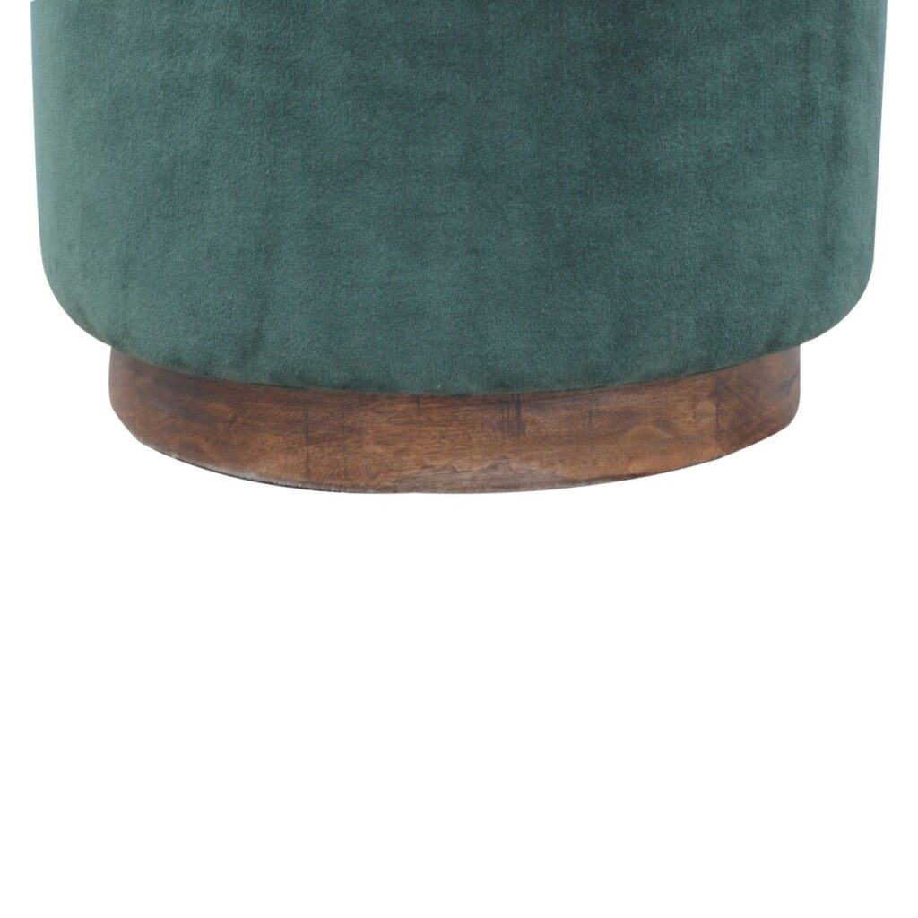 Large Emerald Velvet Footstool - Image 6