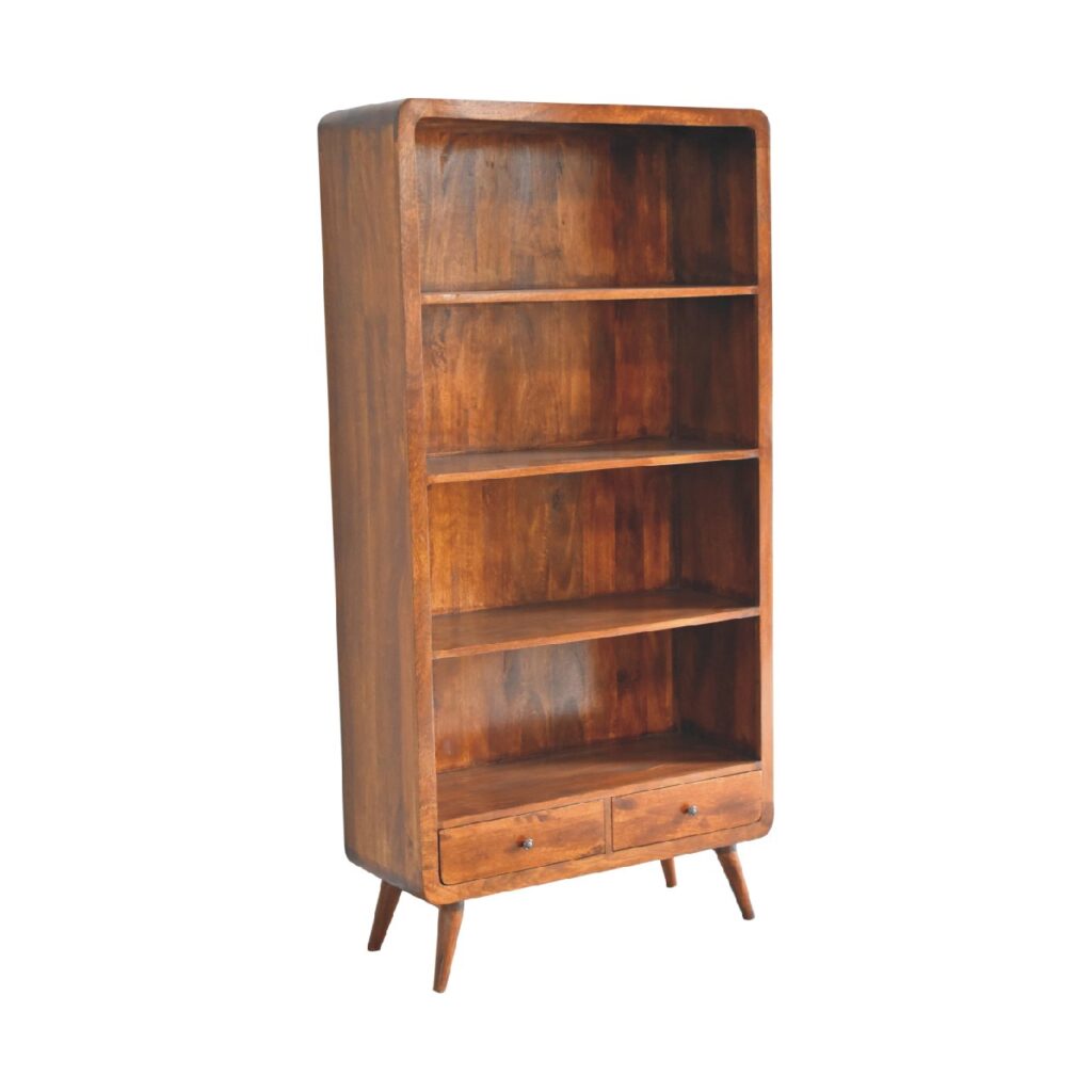 Curved Chestnut Bookcase - Image 2