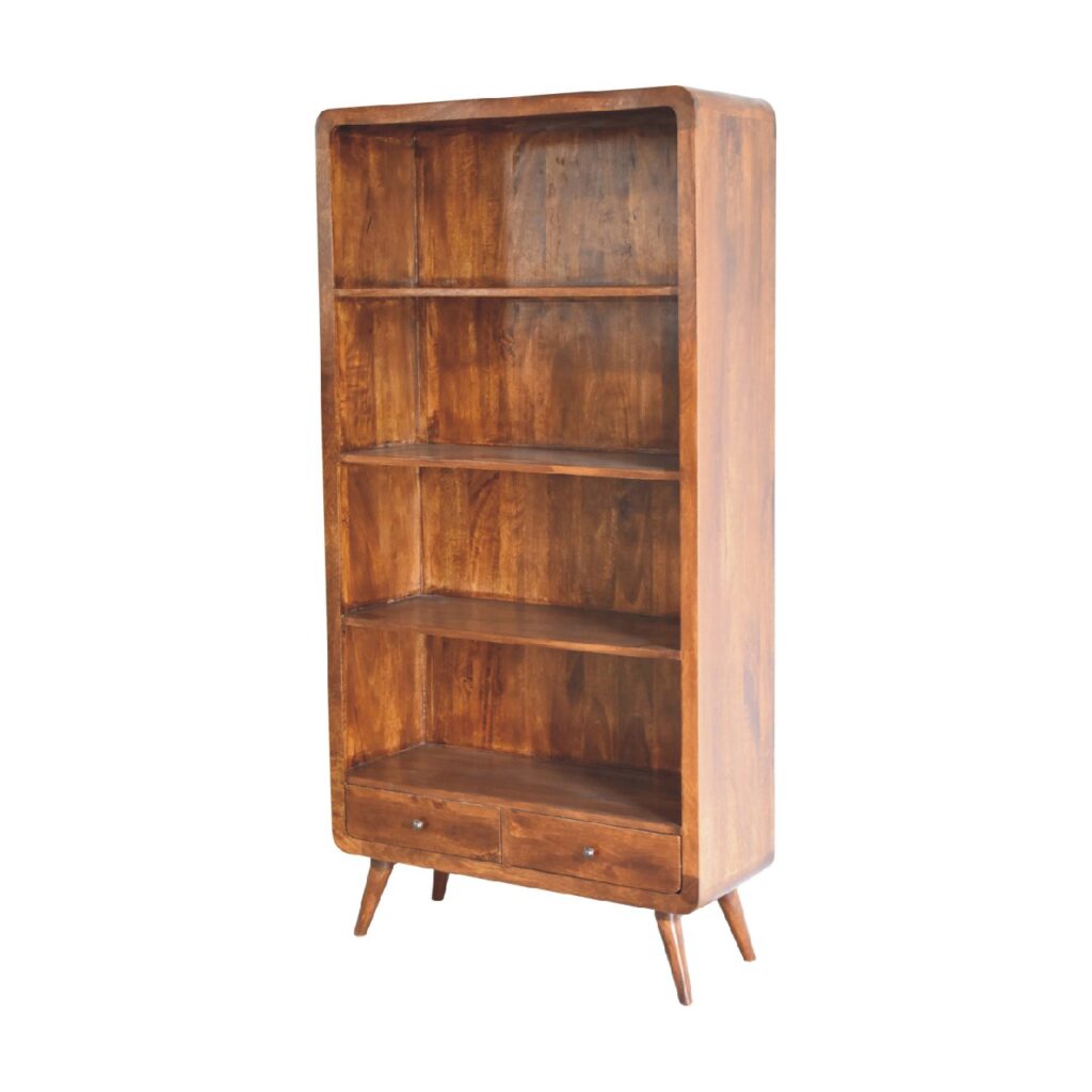 Curved Chestnut Bookcase - Image 3