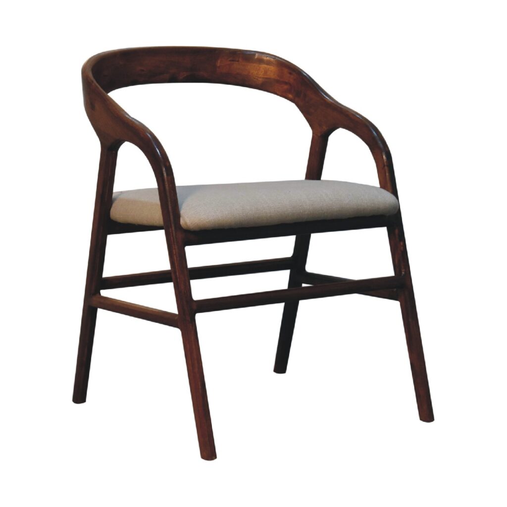 Chestnut Linen Deco Chair - Image 2