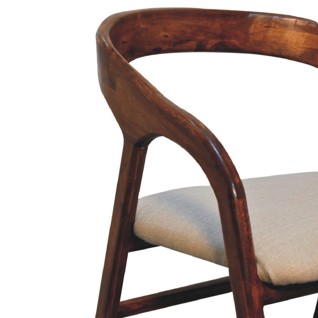 Chestnut Linen Deco Chair - Image 4