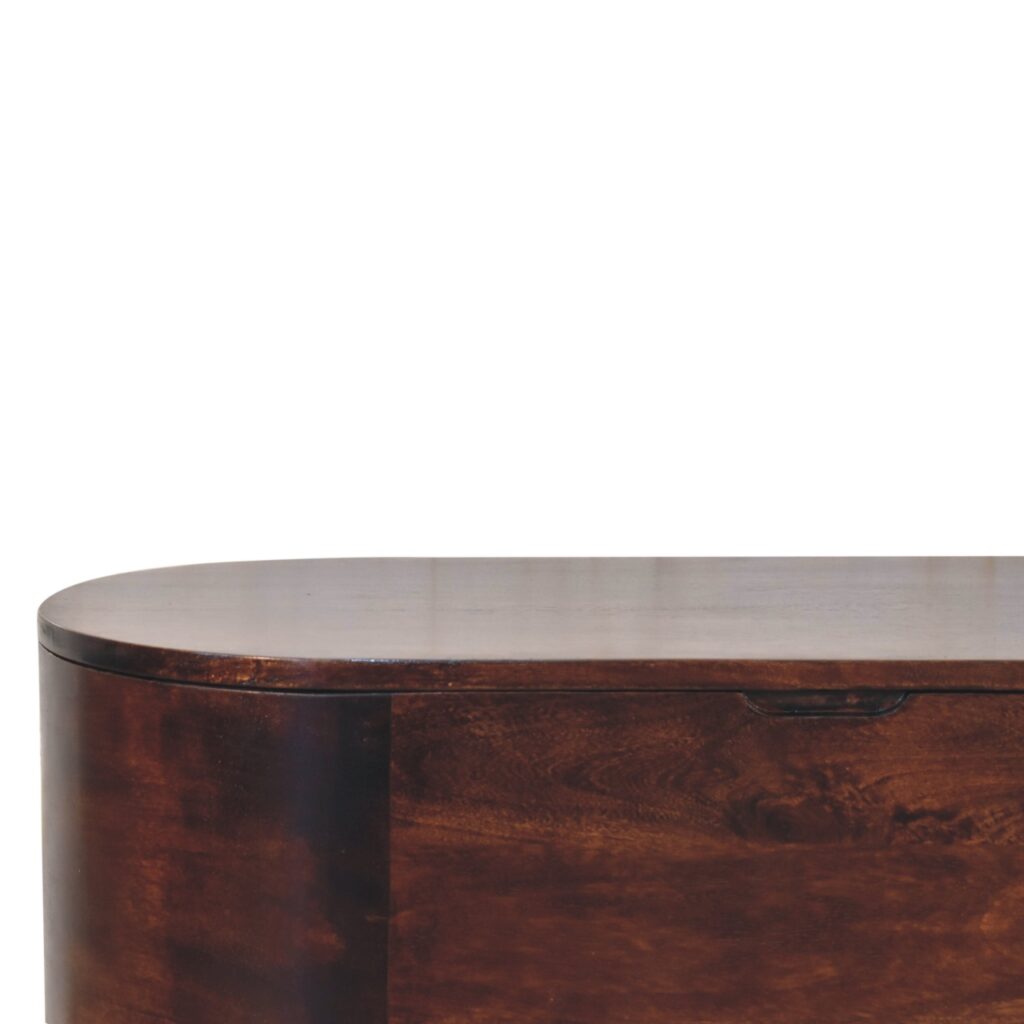 Light Walnut Rounded Lid-up Blanket Box - Image 5