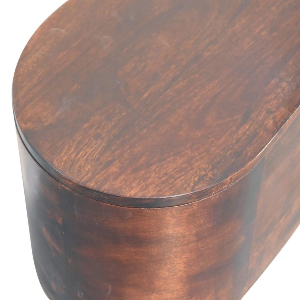 Light Walnut Rounded Lid-up Blanket Box - Image 6