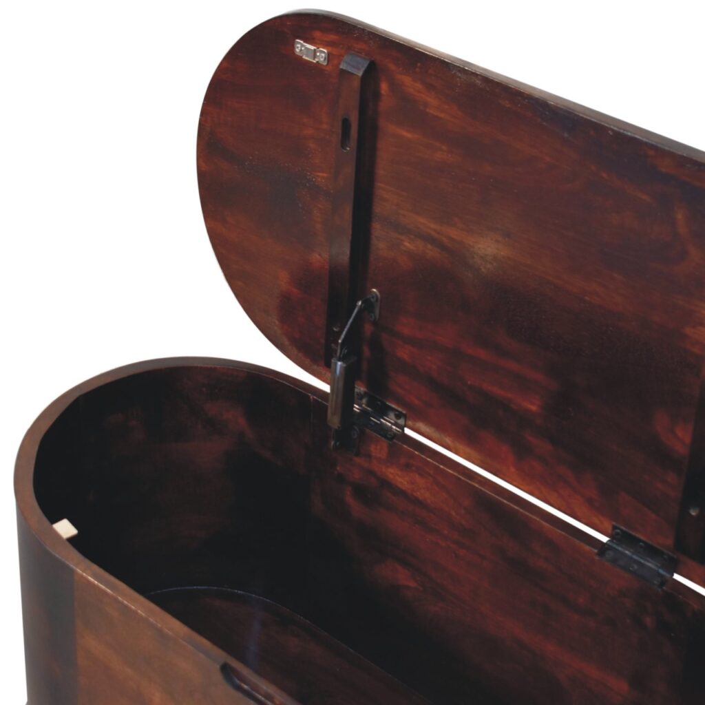 Light Walnut Rounded Lid-up Blanket Box - Image 7