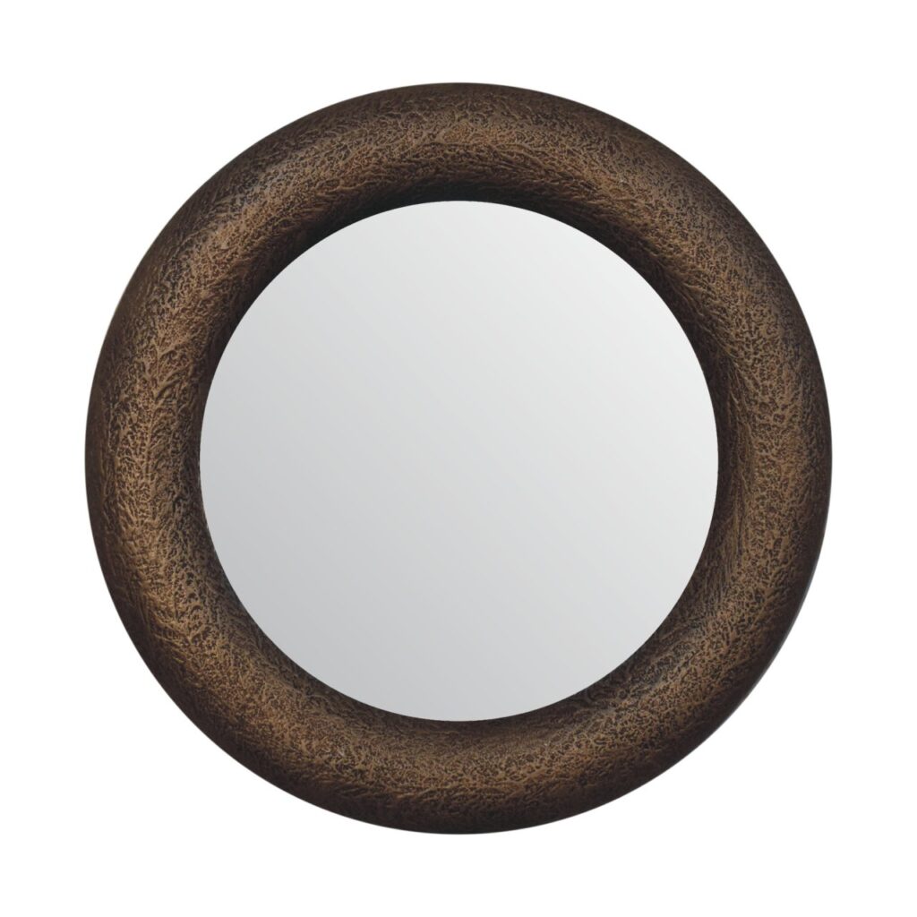 Round Metallic Hammered Mirror - Image 2