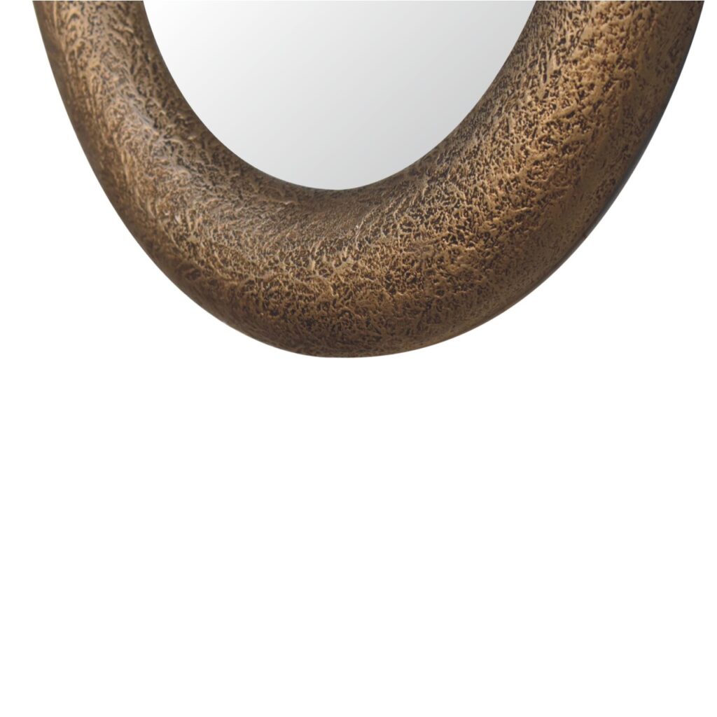 Round Metallic Hammered Mirror - Image 5