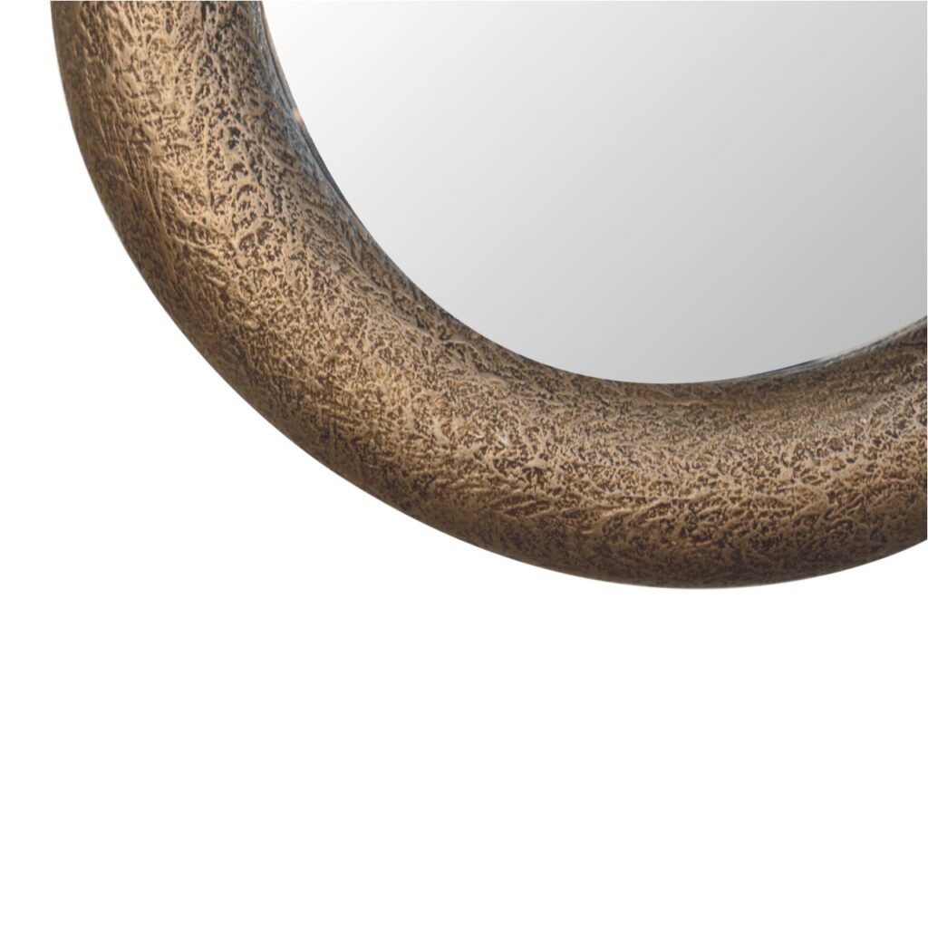 Round Metallic Hammered Mirror - Image 7