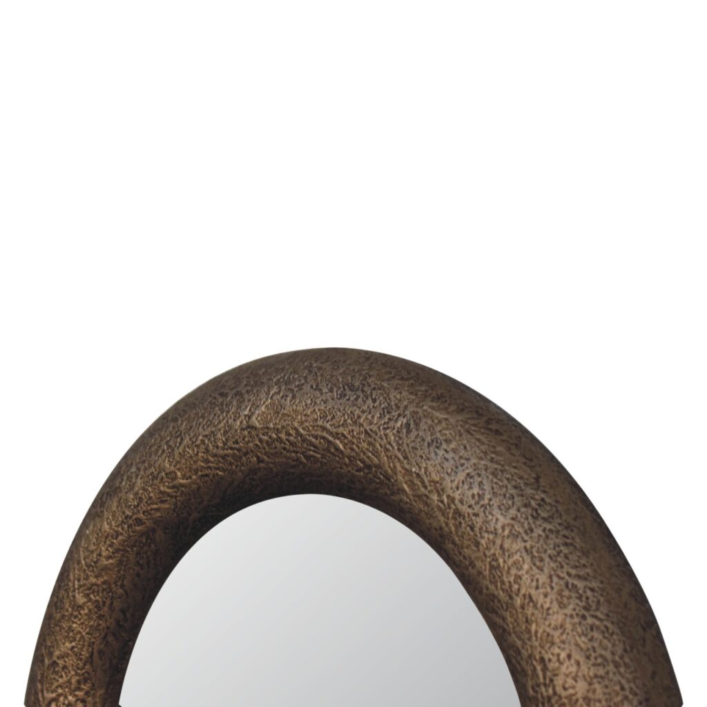 Round Metallic Hammered Mirror - Image 8