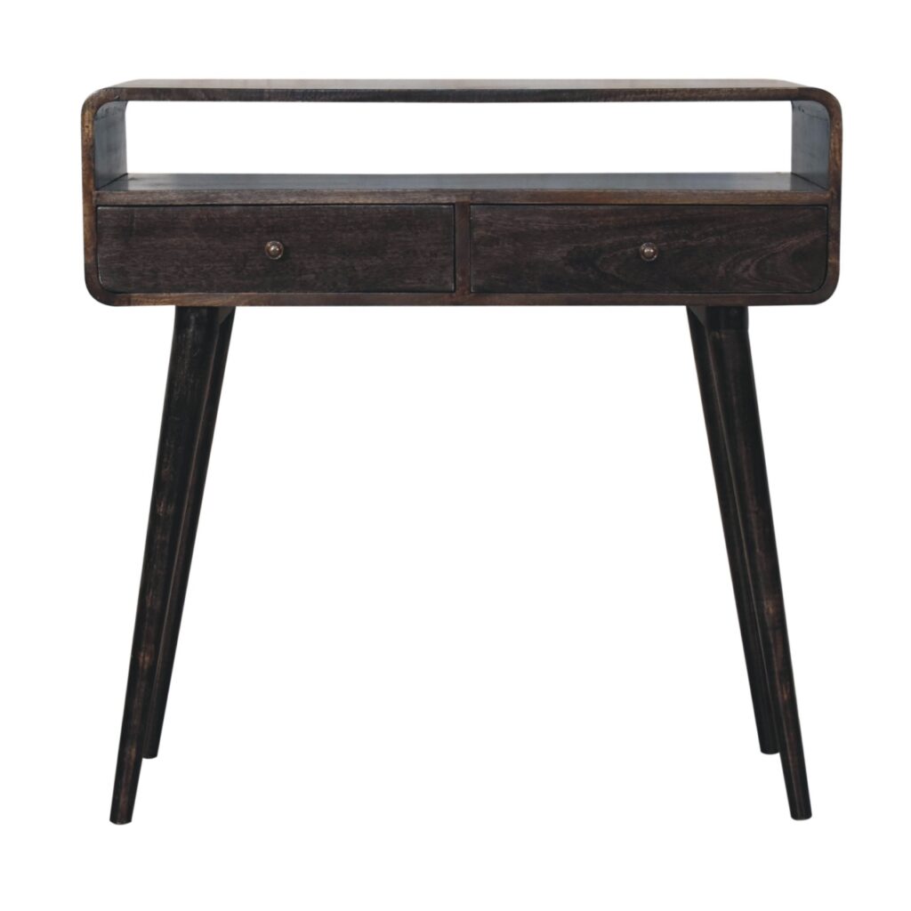 Curved Oak-ish Console Table - Image 2