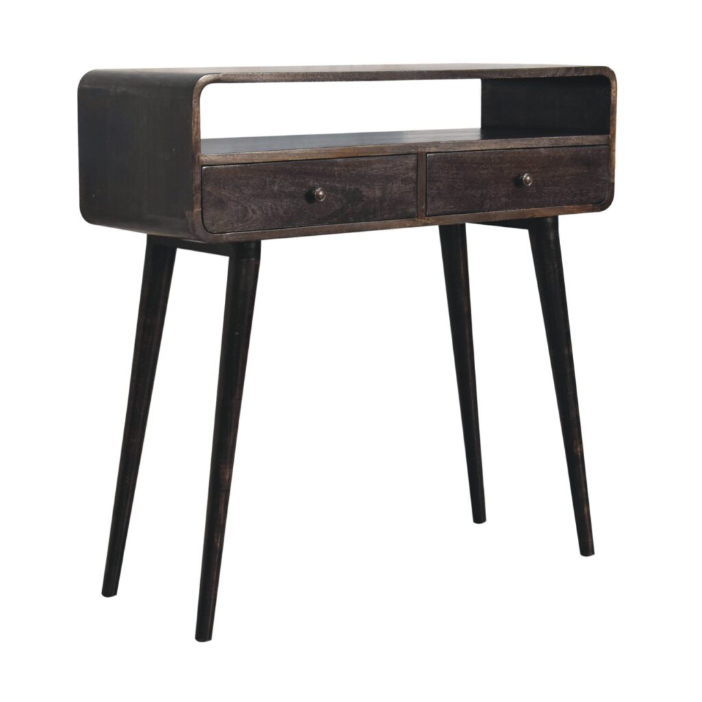 Curved Oak-ish Console Table - Image 4